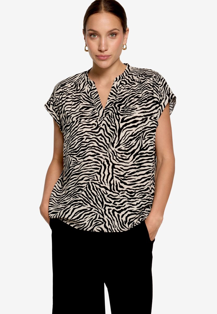 Schlupfbluse mit Zebra-Print