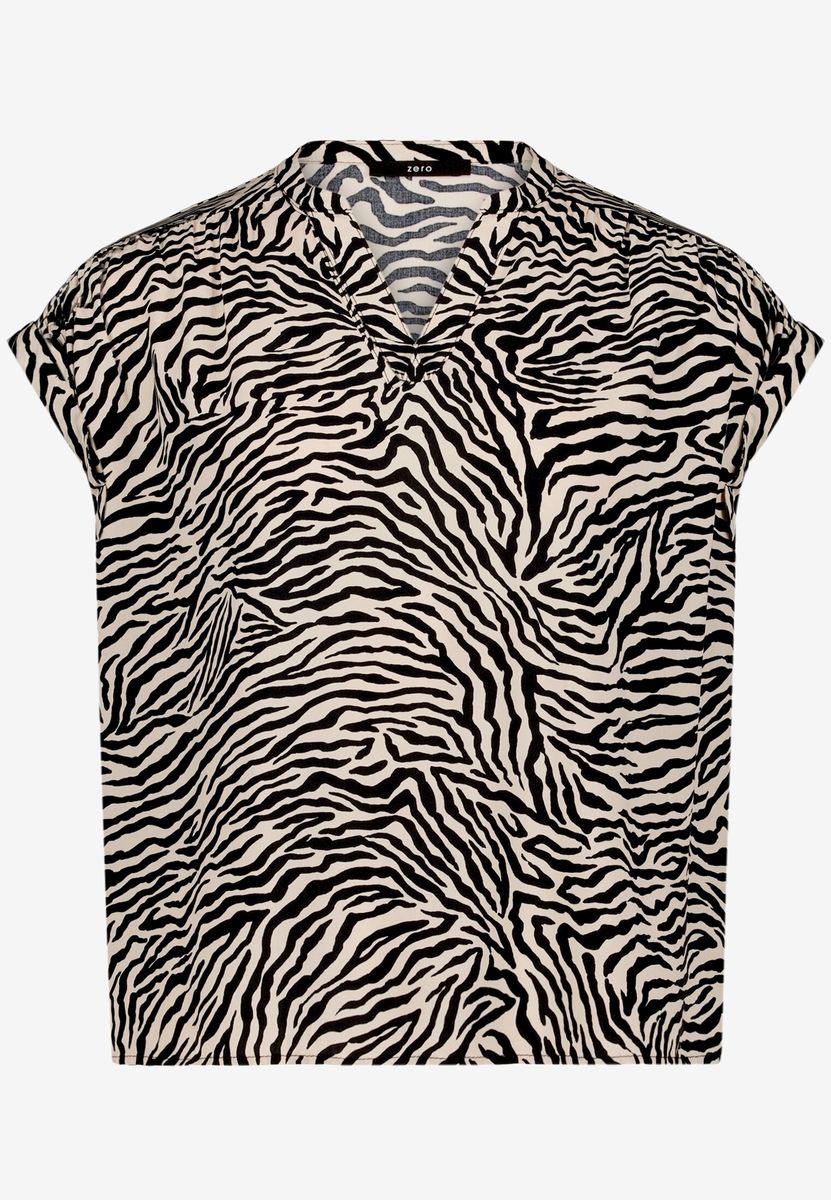 Schlupfbluse mit Zebra-Print