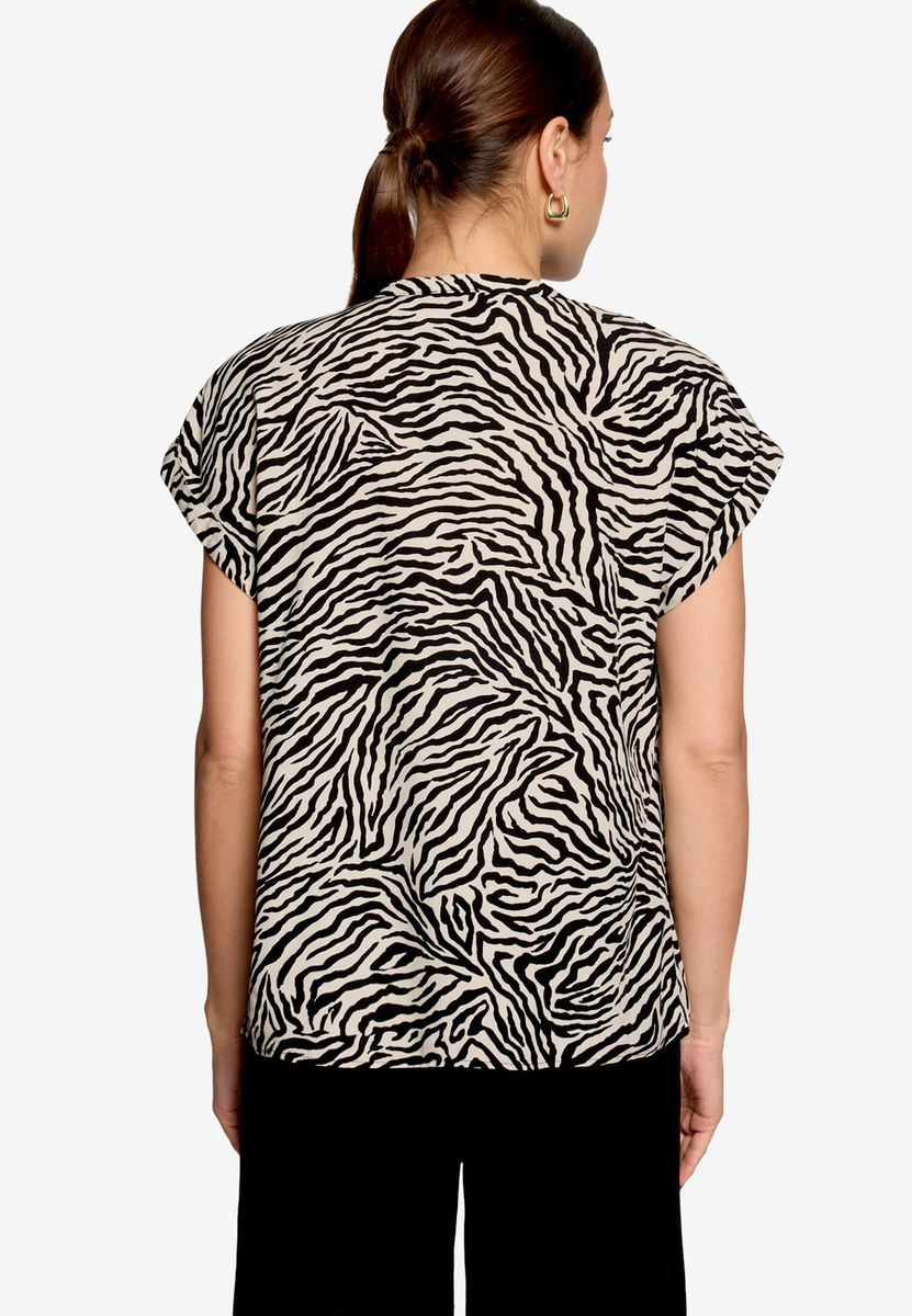 Schlupfbluse mit Zebra-Print