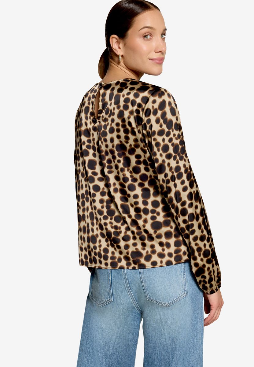 Satinbluse mit Punktemuster