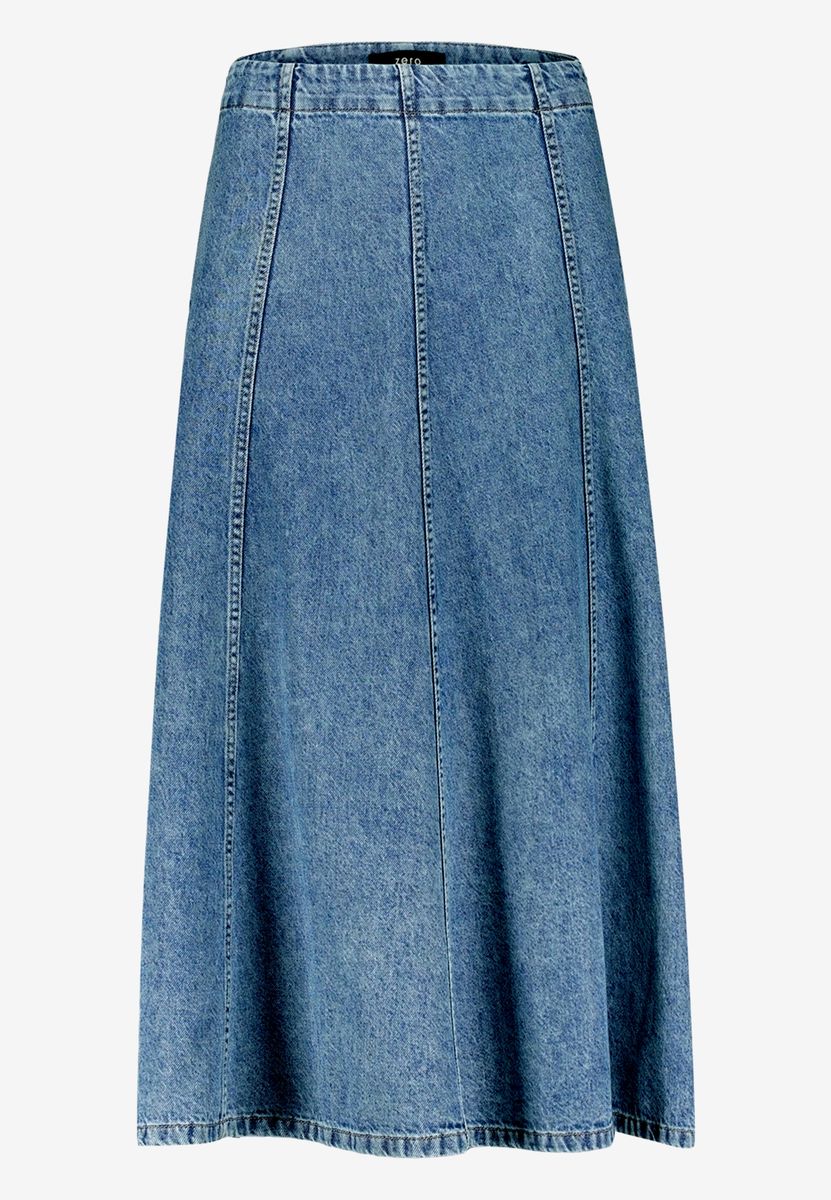 Maxi-Jeansrock mit vertikalen Teilungsnähten