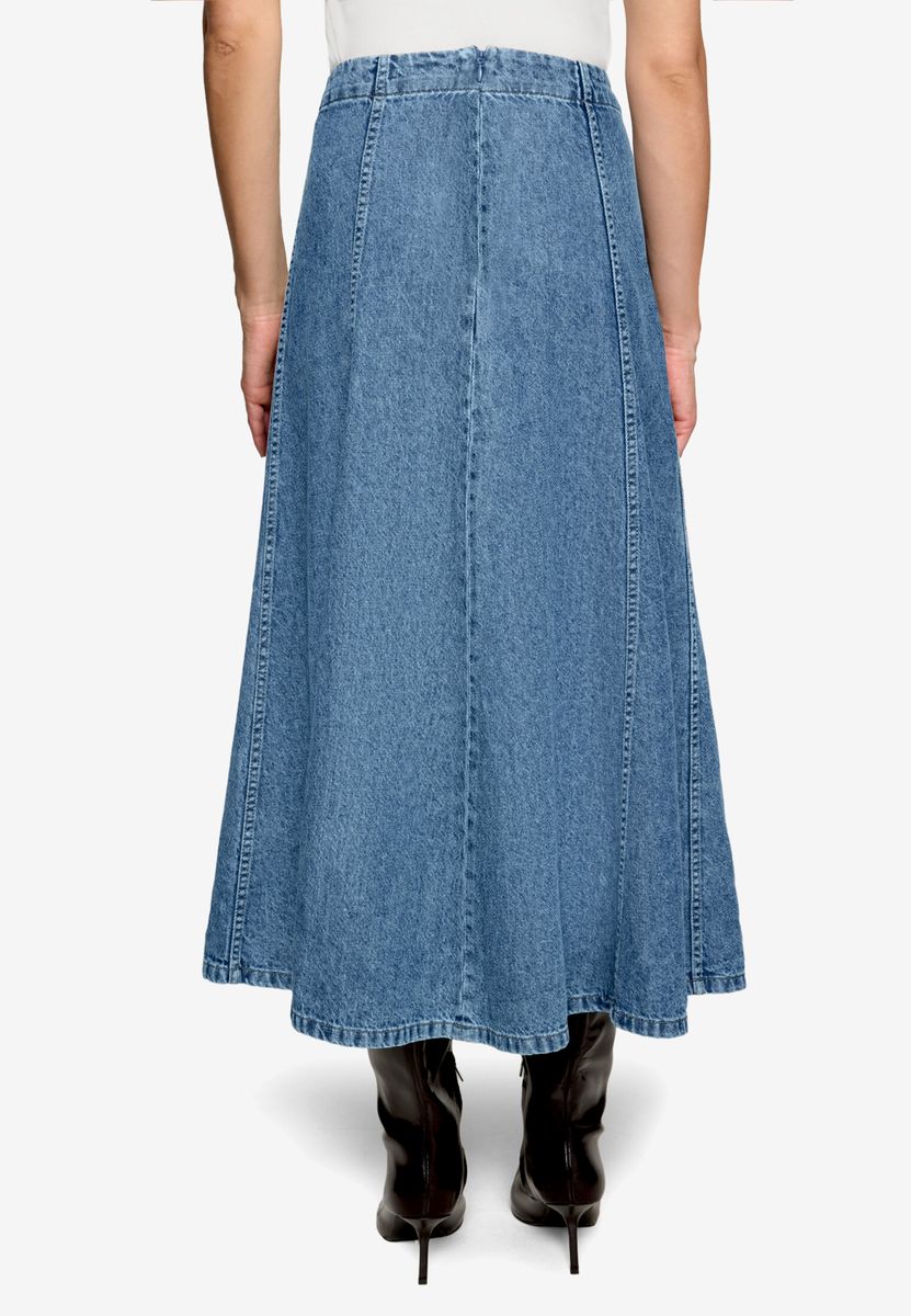 Maxi-Jeansrock mit vertikalen Teilungsnähten