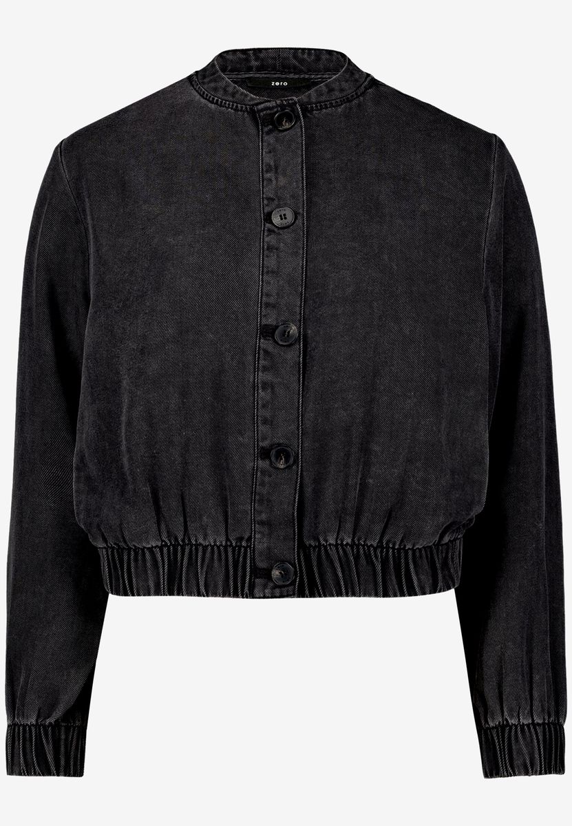 Kurze Denim-Blousonjacke mit Waschung