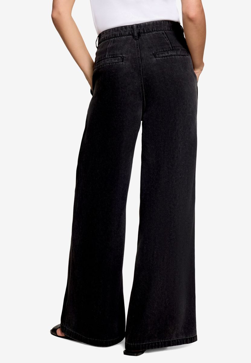 Elegante Weitbein-Hose mit Bundfalten