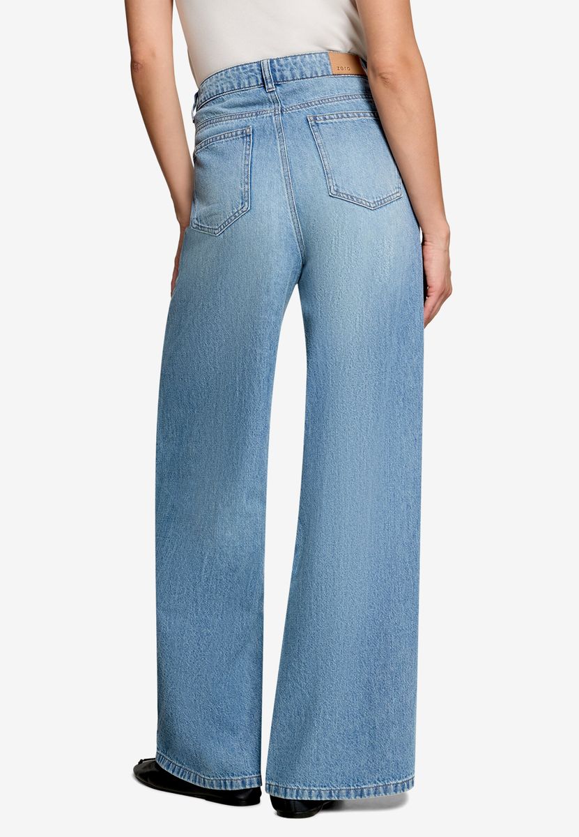 High-Waist-Jeans mit weitem Bein