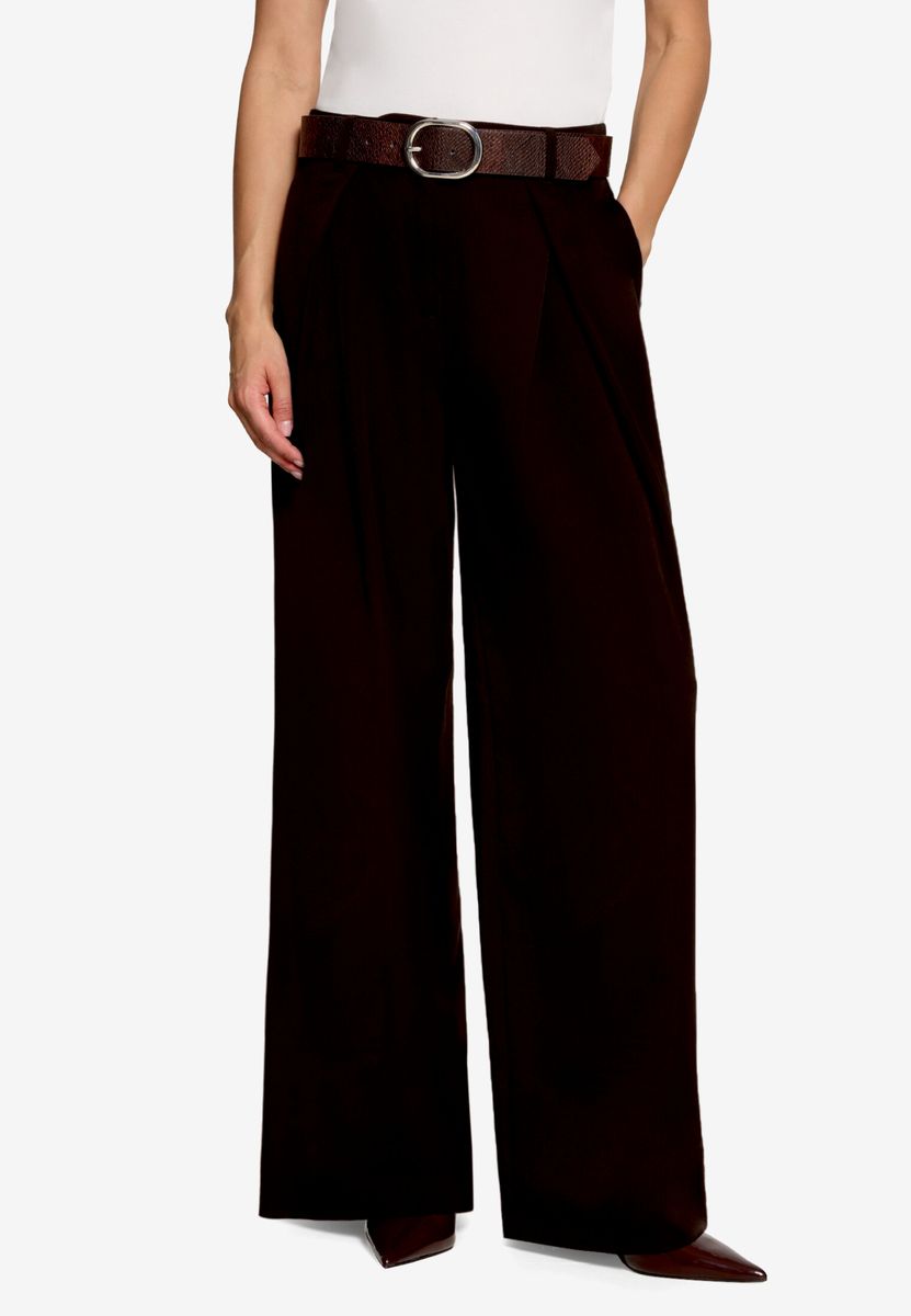 Elegante Faltenhose mit weitem Bein