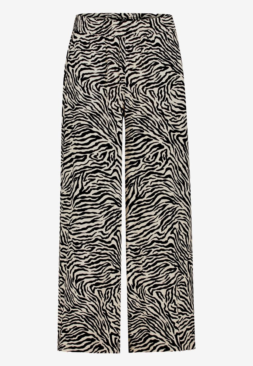 Weit geschnittene Hose mit Zebramuster