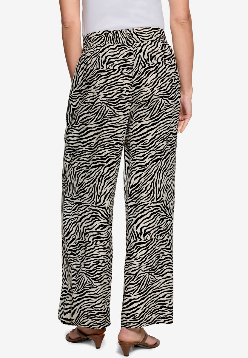 Weit geschnittene Hose mit Zebramuster