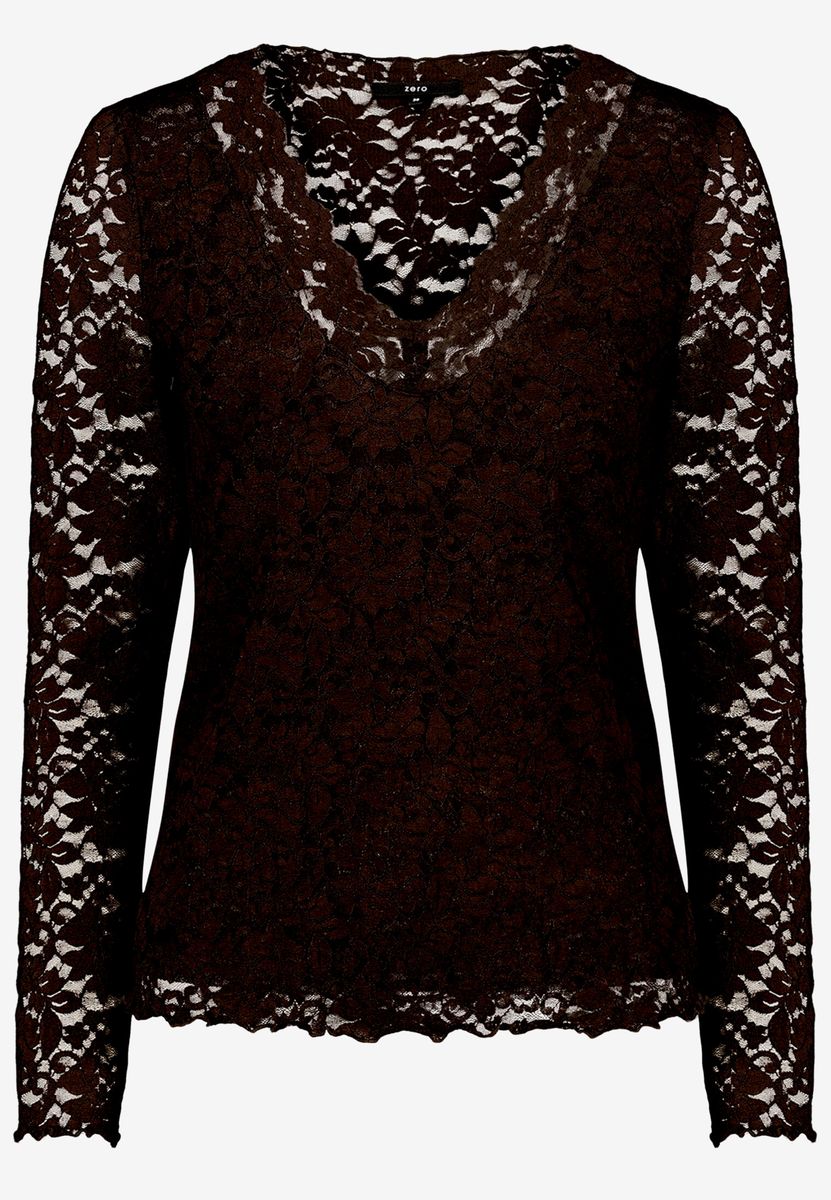 Elegantes Langarmshirt aus Blumenspitze