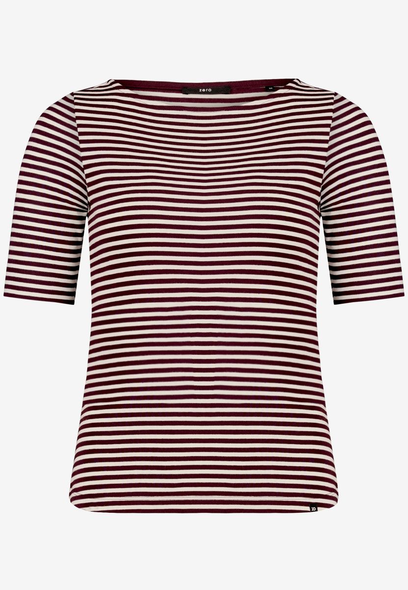 Gestreiftes Shirt mit U-Boot-Ausschnitt