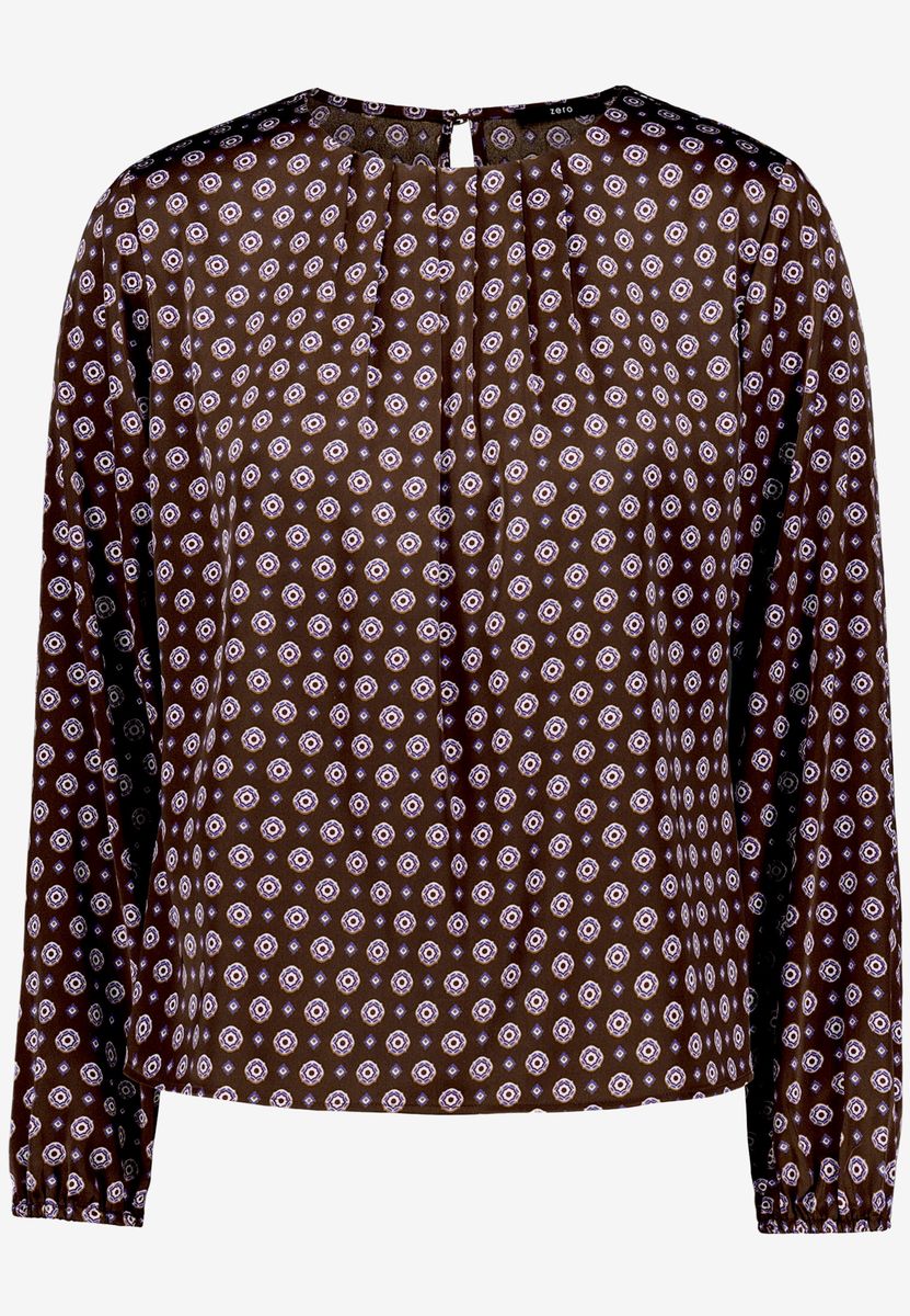Satinbluse mit geometrischem Muster
