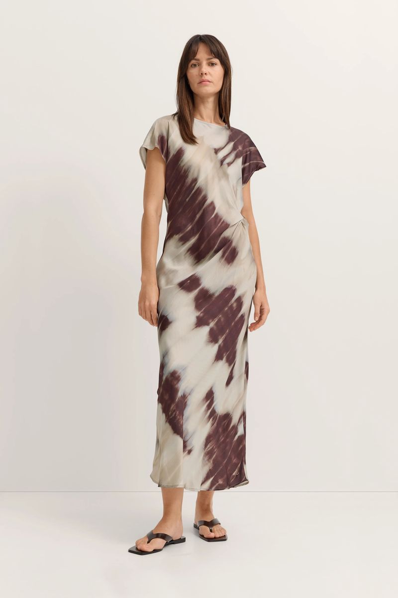 Bedrucktes Maxikleid mit Batikmuster