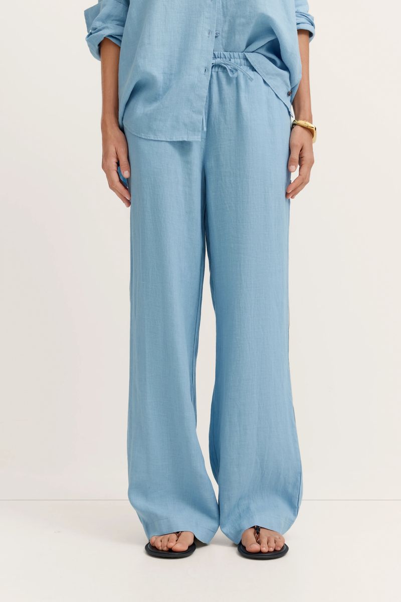 Weite Leinenhose mit Kordelzug