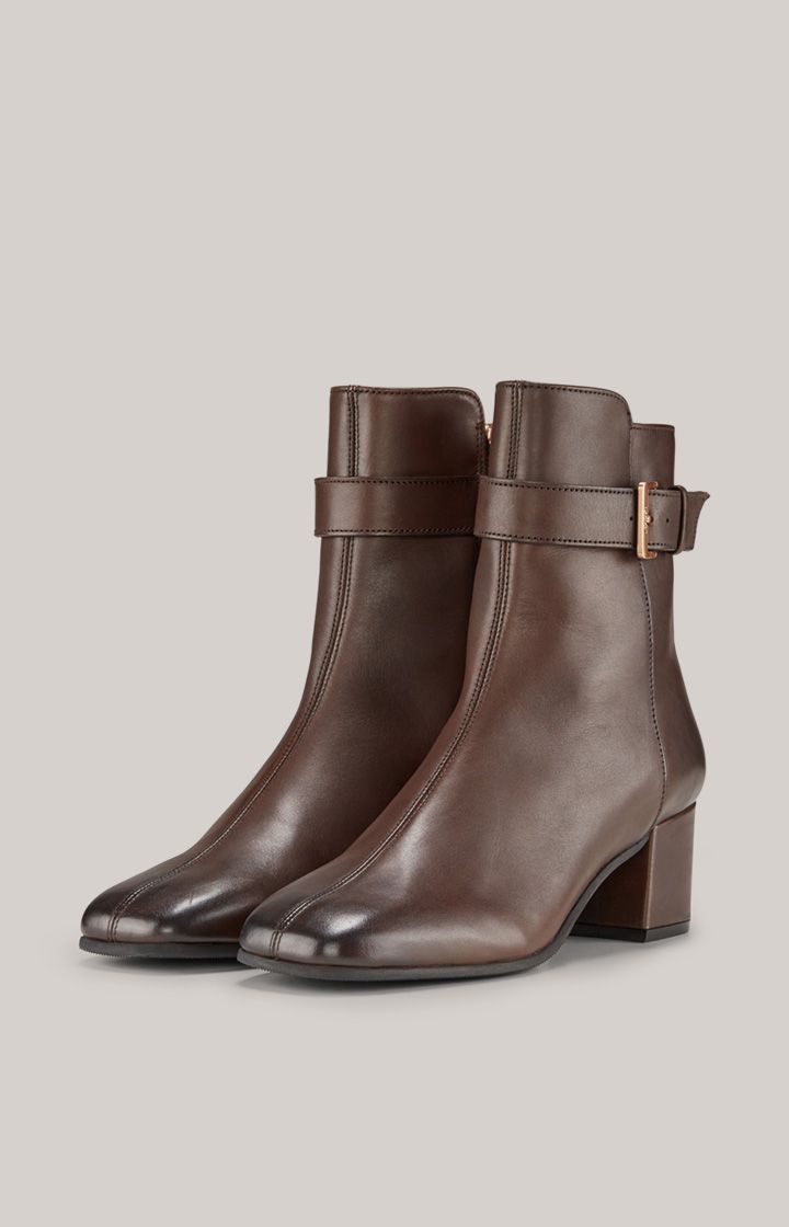 Elegante Lederstiefeletten mit Schnallendetail