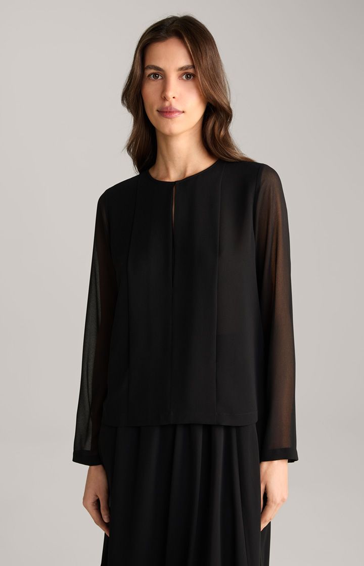 Elegante Georgette-Bluse mit Zierfalten