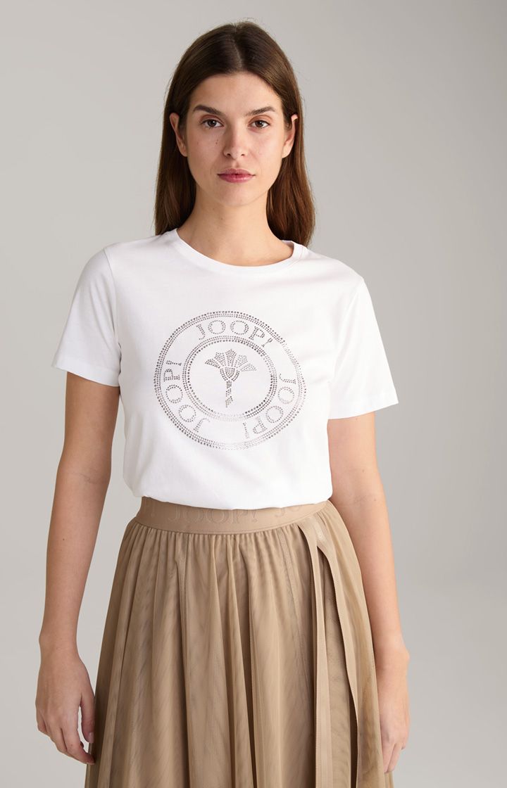 T-Shirt mit Strassstein-Logo-Print