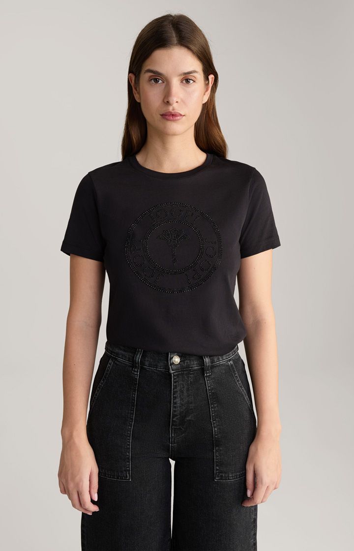 Baumwoll-T-Shirt mit Glitzer-Logo