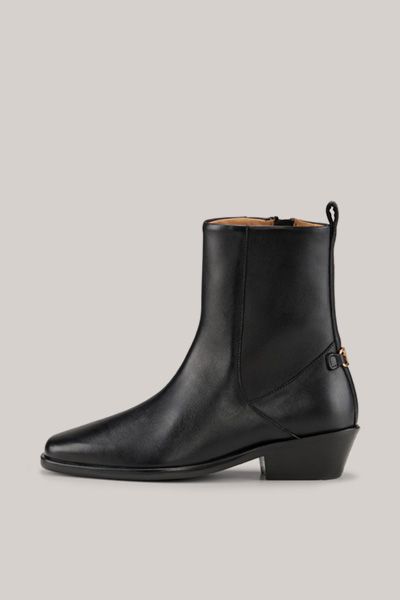 Lederstiefeletten mit Western-Absatz