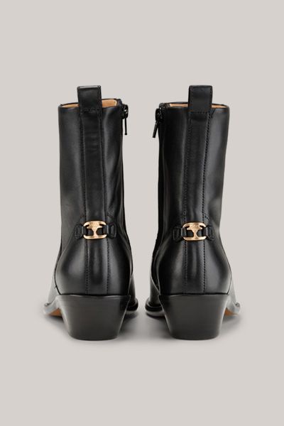 Lederstiefeletten mit Western-Absatz