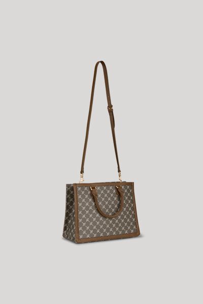 Shopper mit Logo-Print und Quasten