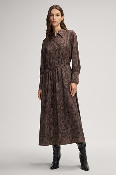 Hemdblusenkleid mit abstraktem Animal-Print
