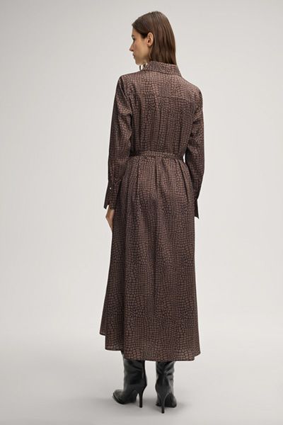 Hemdblusenkleid mit abstraktem Animal-Print