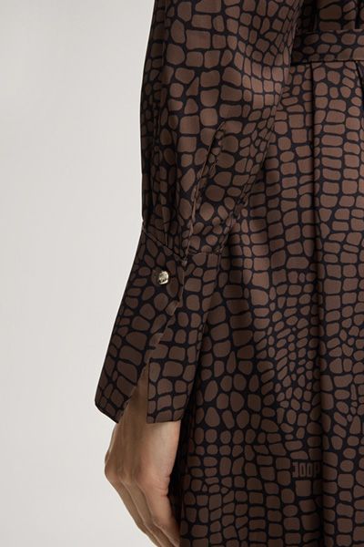 Hemdblusenkleid mit abstraktem Animal-Print