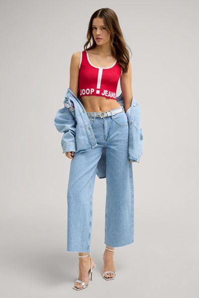 Gestricktes Logo-Crop-Top
