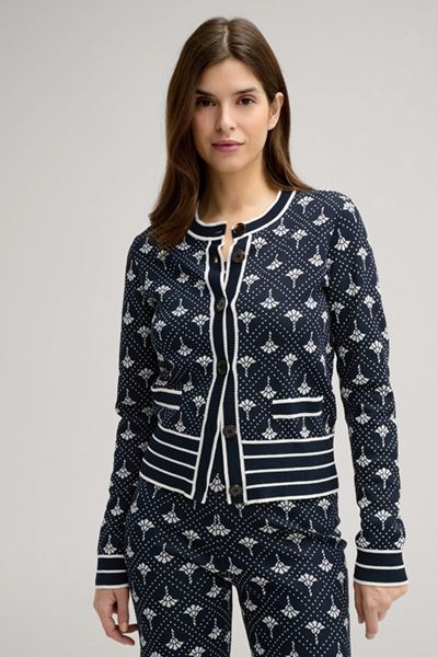 Logo-Jacquard-Cardigan mit Cornflower-Design