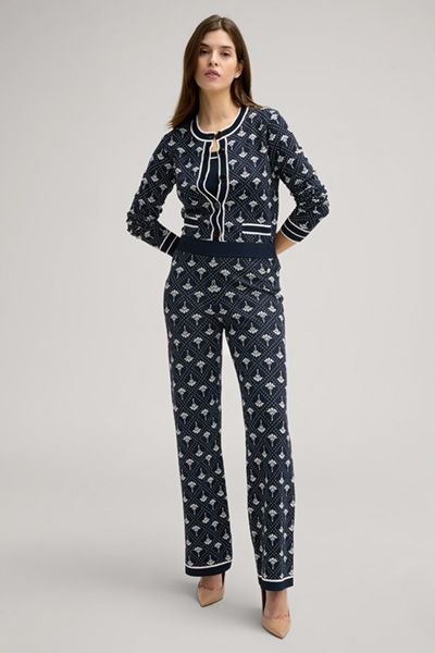 Logo-Jacquard-Cardigan mit Cornflower-Design