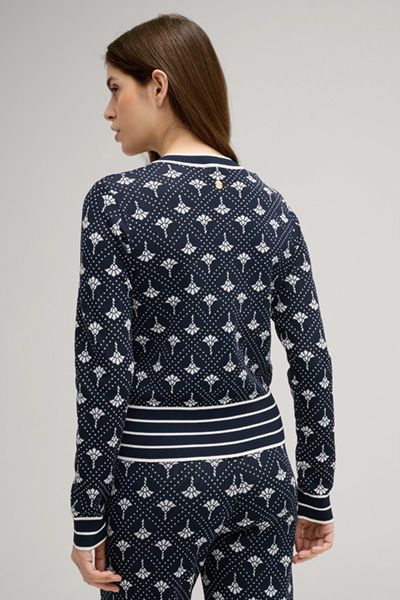Logo-Jacquard-Cardigan mit Cornflower-Design