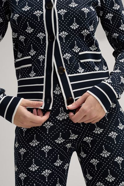 Logo-Jacquard-Cardigan mit Cornflower-Design