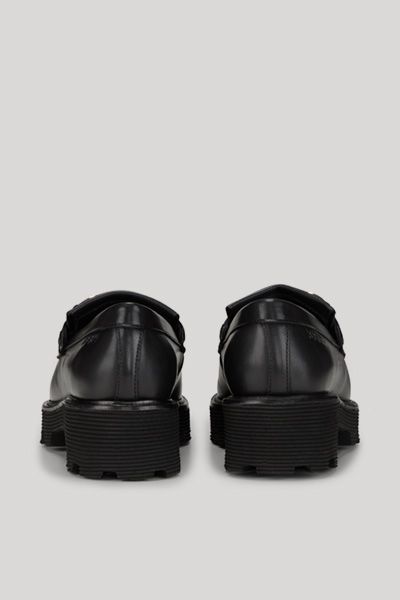 Leder-Loafer mit Fransen und Plateau