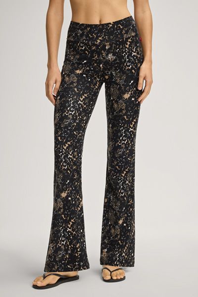 Schlag-Leggings mit Allover Animal-Print