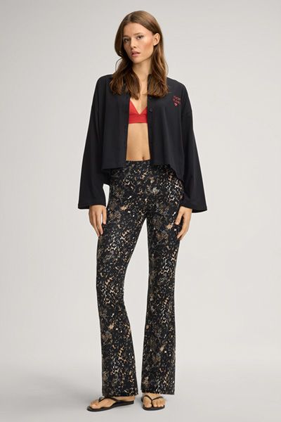 Schlag-Leggings mit Allover Animal-Print