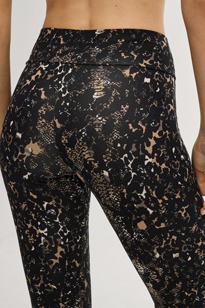 Schlag-Leggings mit Allover Animal-Print
