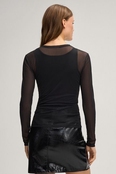 Transparentes Mesh-Langarmshirt