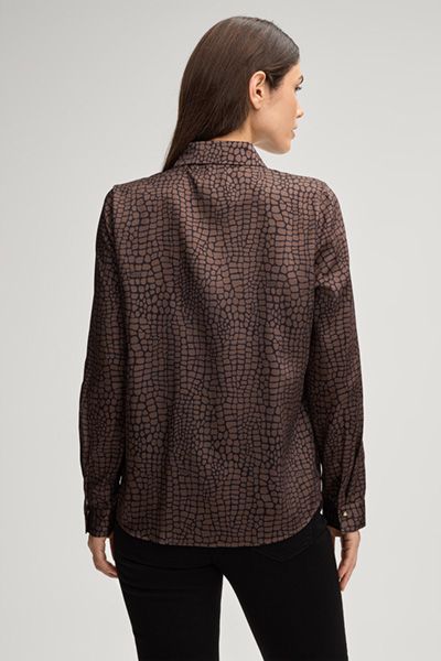 Fließende Satinbluse mit Animal-Print