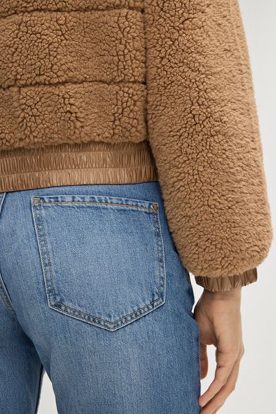 Gesteppte Teddy-Fleece-Jacke mit Reißverschluss