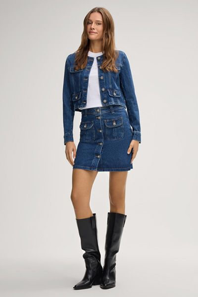 Jeans-Minirock mit Knopfleiste