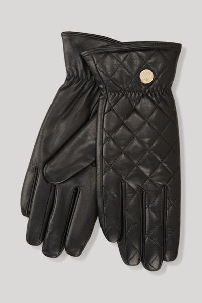 Elegante Lederhandschuhe mit Diamantsteppung