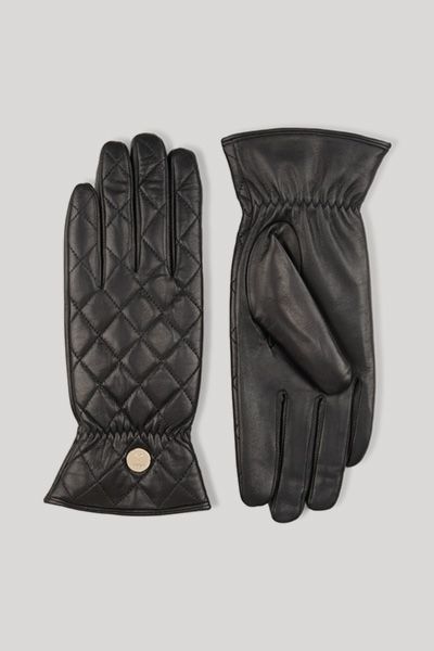 Elegante Lederhandschuhe mit Diamantsteppung