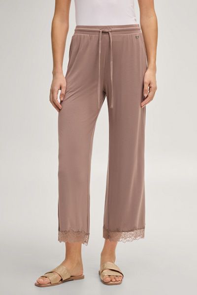 Modal-Loungewear-Hose mit Spitzenbesatz