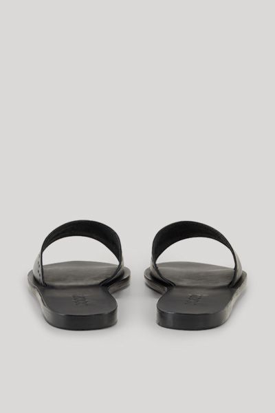 Minimalistische Leder-Sandalen mit Logo