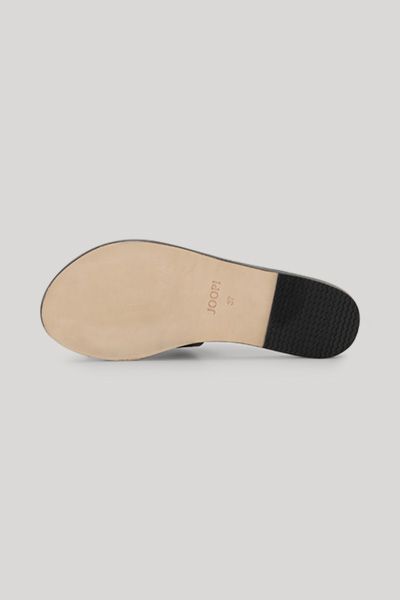 Minimalistische Leder-Sandalen mit Logo
