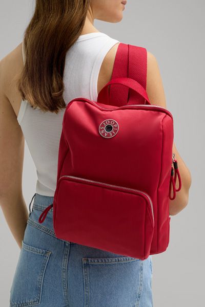 Schlichter Nylon-Rucksack mit Fronttasche