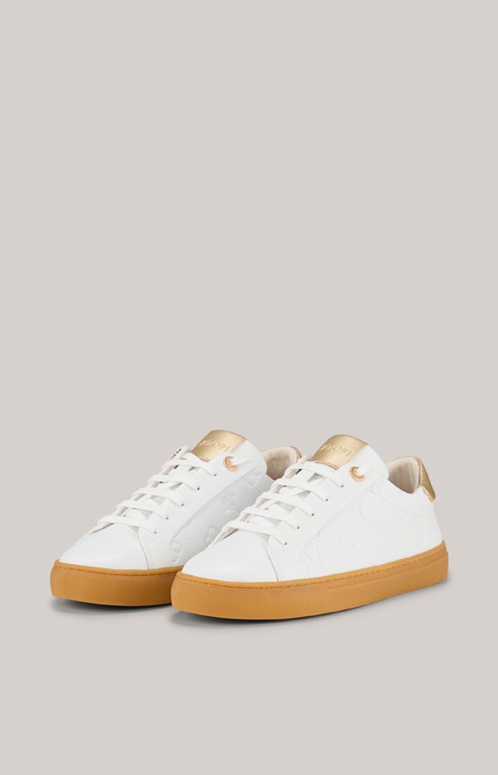 Geprägte Leder-Sneaker mit Gummisohle