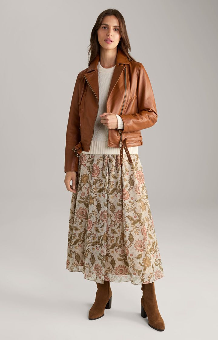 Asymmetrische Bikerjacke mit Gürtel