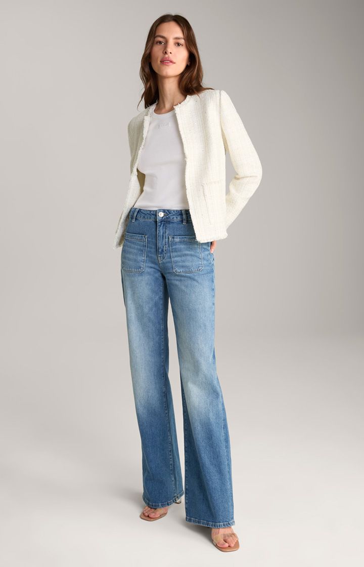 Hochtaillierte Wide-Leg-Jeans mit Taschen