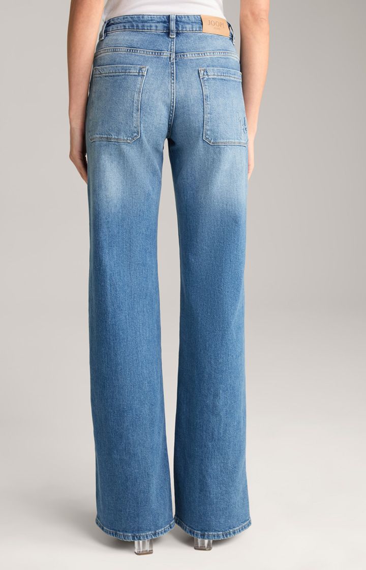 Hochtaillierte Wide-Leg-Jeans mit Taschen